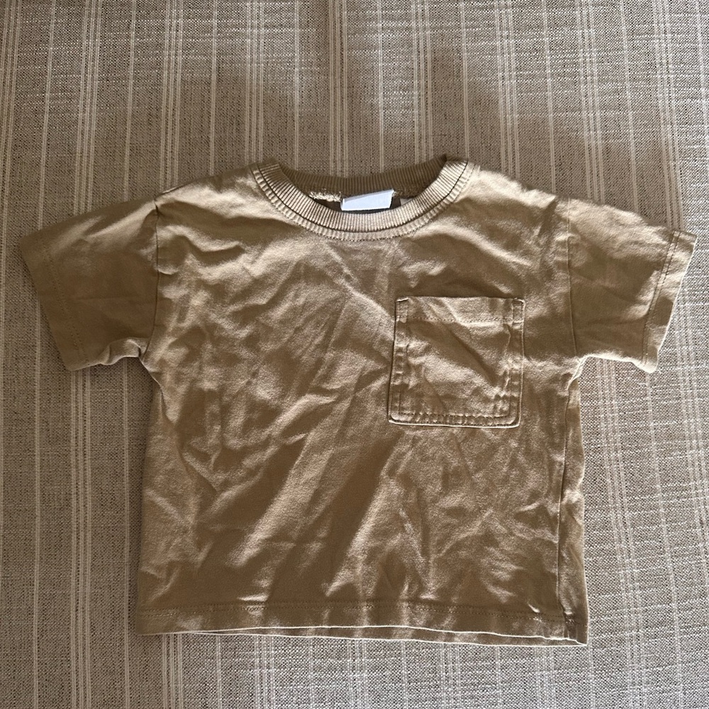 Zara Baby Boys Tan T-Shirt with Pocket